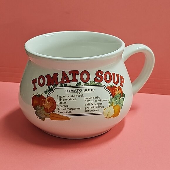 Set of 2 Dat'l Do It Tomato & Chicken Soup Recipe Mug Cup Bowl with handle 14 oz - Picture 2 of 9